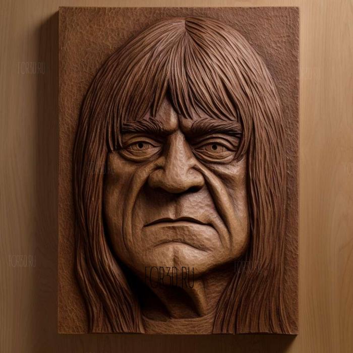 Malcolm Young 1 stl model for CNC